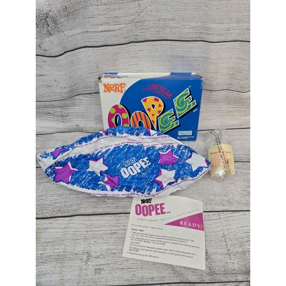 Nerf Oopee Ball With Original Box, Manual, Repair Patch